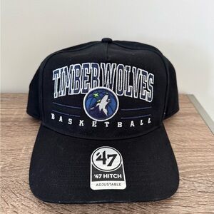 Minnesota Timberwolves NBA '47 Brand Black Roscoe Hitch Snapback Adjustable Hat